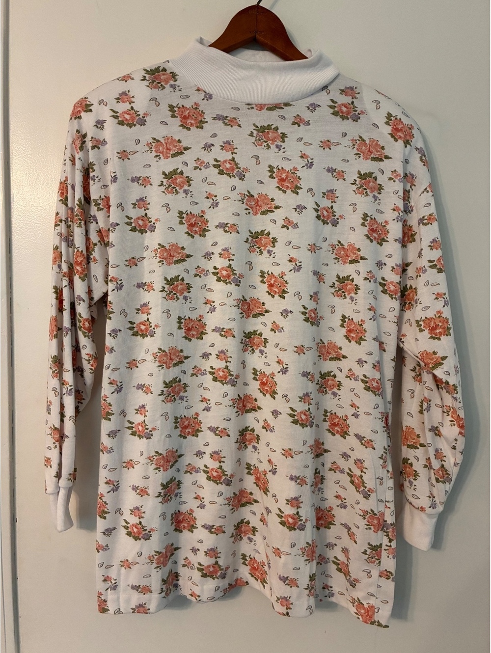Vintage 80s Palm Springs Yacht Club Floral Tunic Top Shoulder Pads